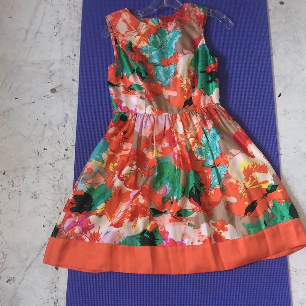 Orange floral dress